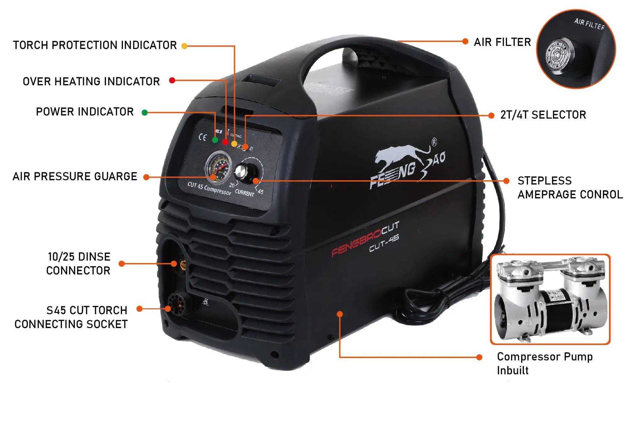 Low Frequency Air Compressor Plasma Cutter Cut 40 Metal Cutting Machine ...