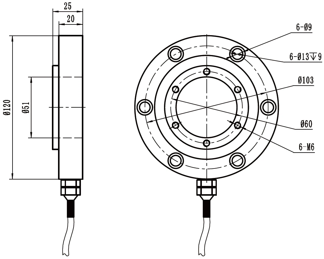 50kg 200kg 300kg 500kg 1000kg 3000kg 5000kg Hollow Donut Ring Load Cell ...