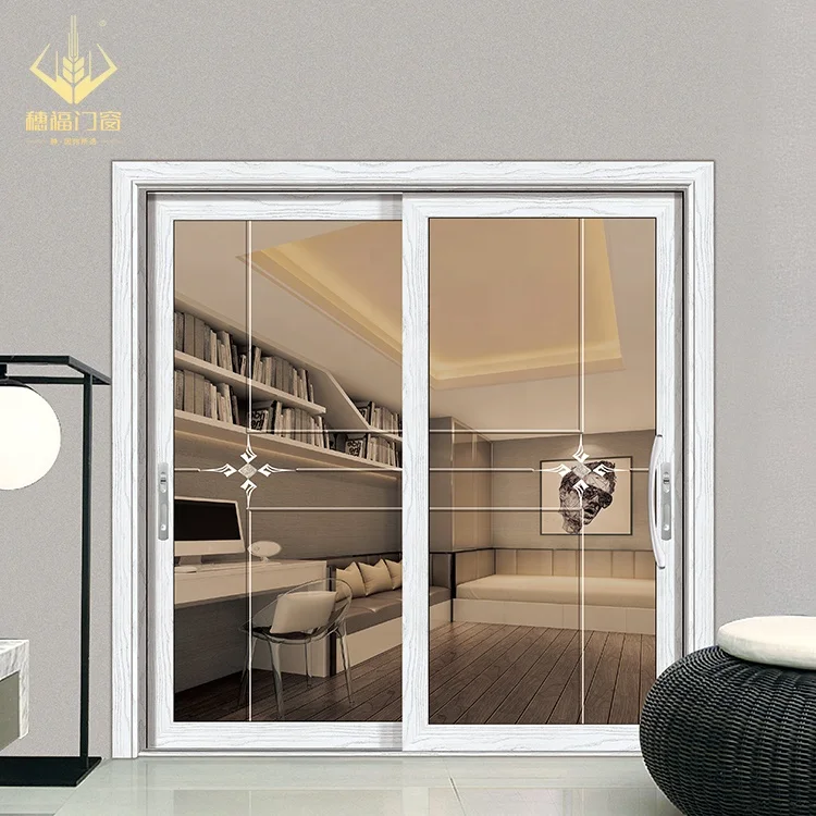 Wholesale price french with white  aluminum alloy sliding glass door