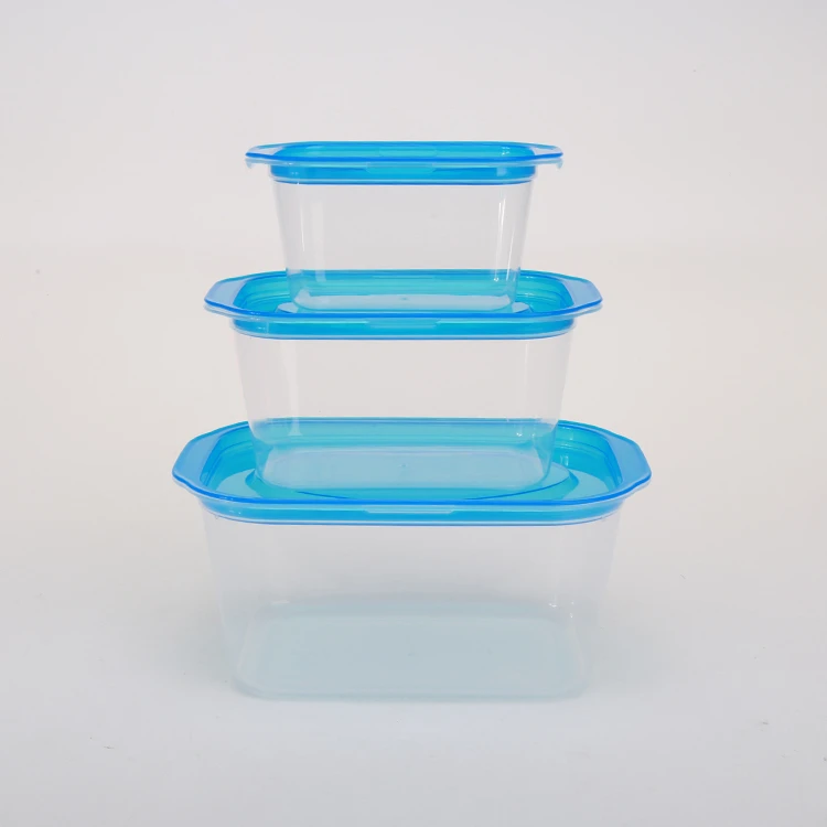 Transparent dry food storage box 3pcs plastic food containers sets