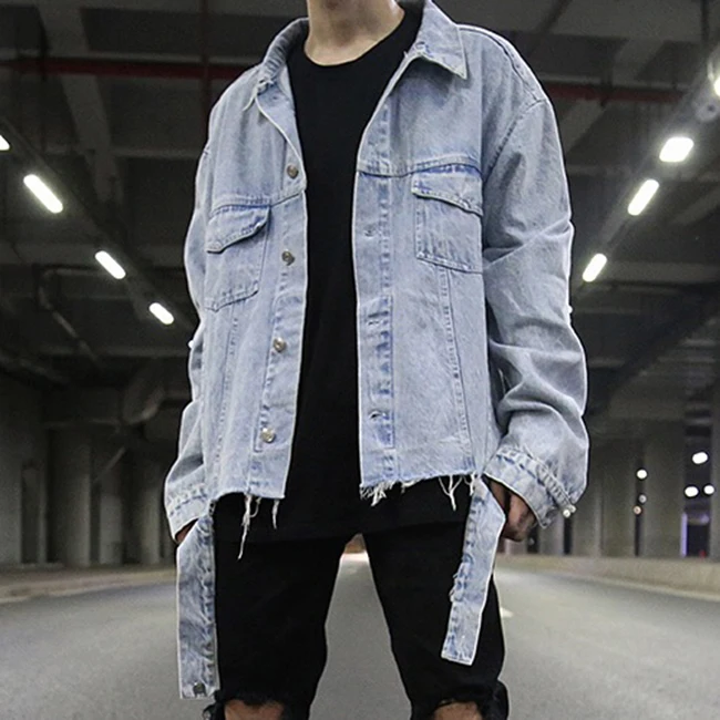 Oem Washed Ripped Distressed Denim Jacket Stock Teen Hip Hop Loose Graffiti  Paint Printed Streetwear Vintage Men Jacket Custom - Buy Oem Hot Selling