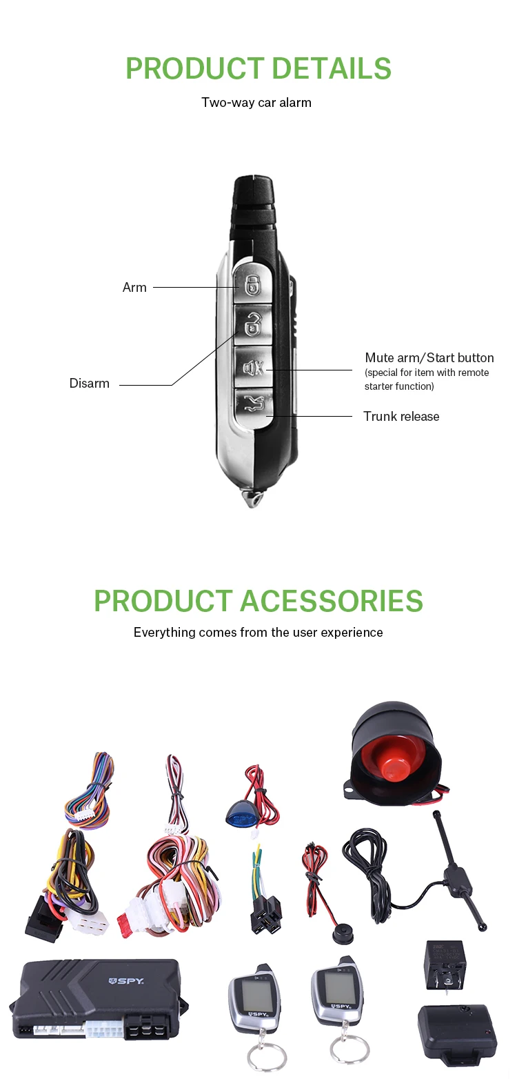 Dc 12v Keyless Entry Alarme Auto Cars Alarm Car Spy 2000m Two Way Buy