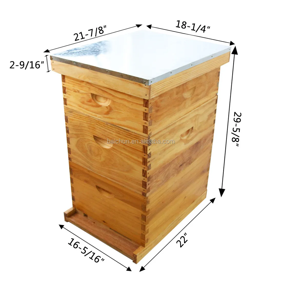 Wax Dipping 3 Layer Beehive Langstroth With 2 Deep 1 Medium,30 Pine ...