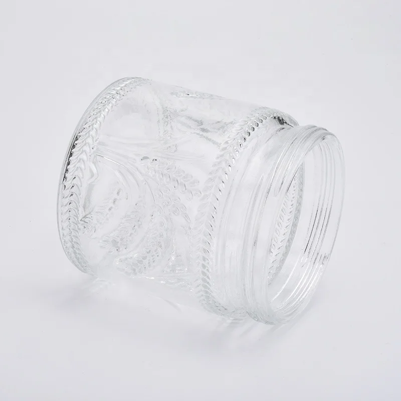 Empty crystal engraving candle container tealight glass candles vessel kitchen decoration wholesale