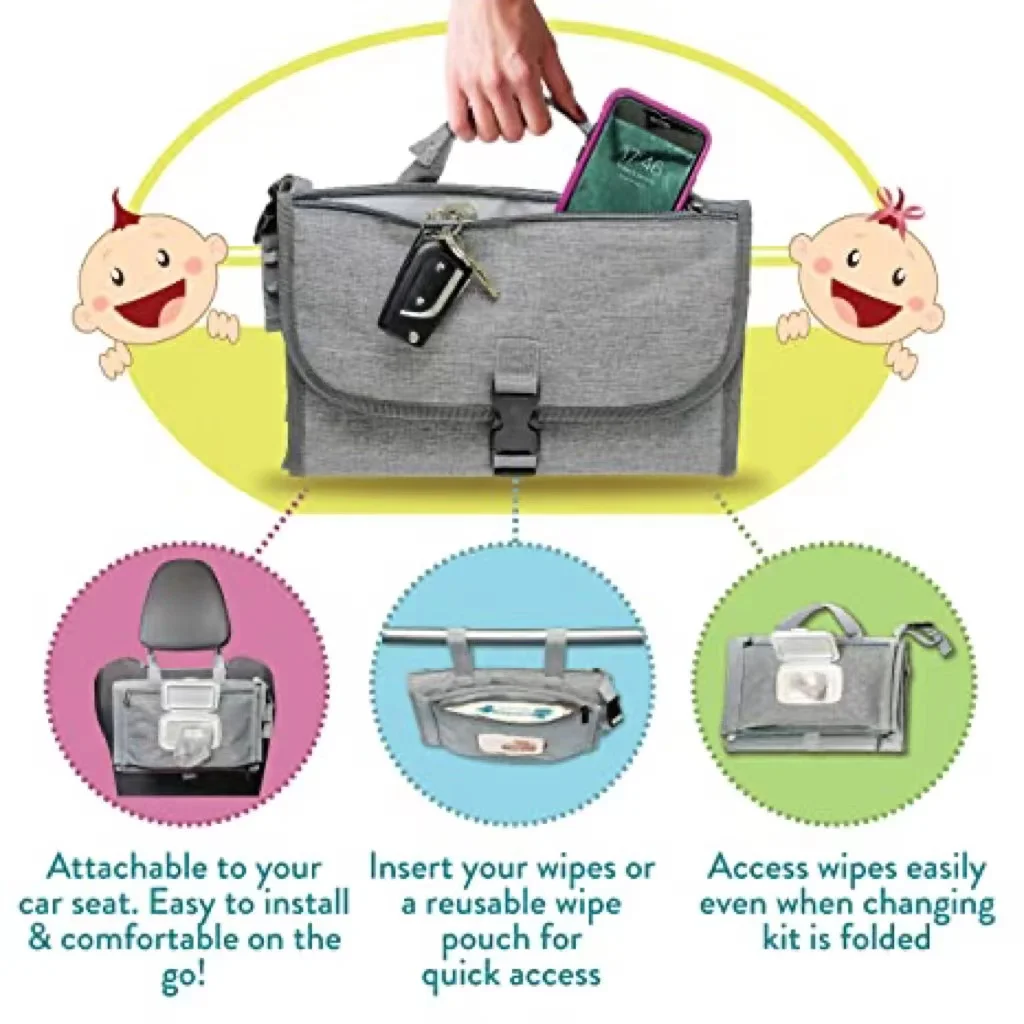 Hot Selling Portable Baby Diaper Change Pad Baby Diaper Bag With Pocket Waterproof Travel Bag