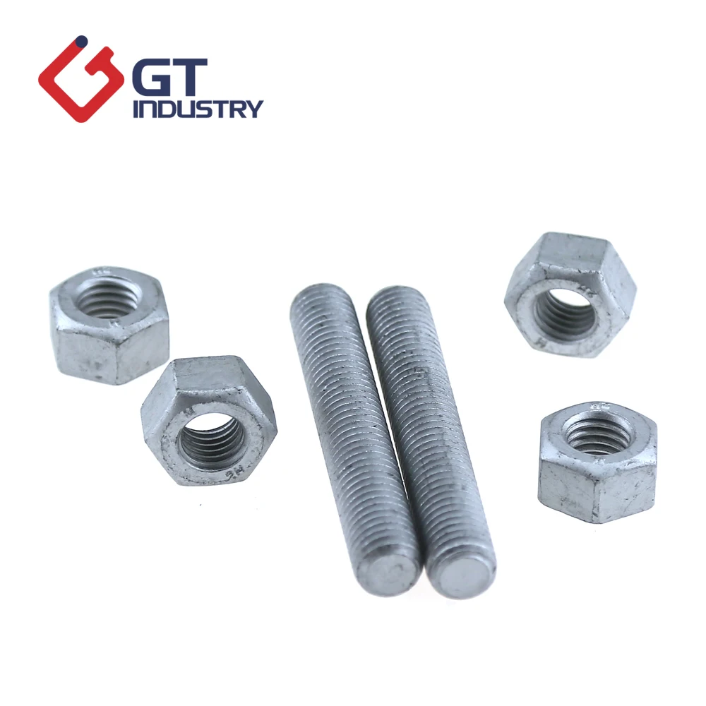 Hot Dip Galvanized Astm A193 B7 A194 2h Stud Bolts And Nuts 5/16 1/2 3/ ...