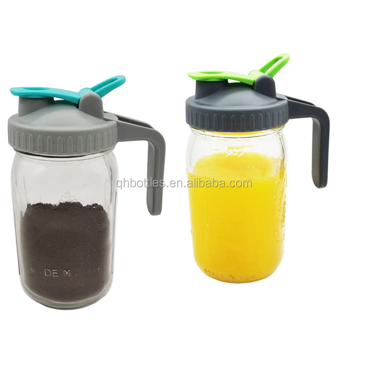 Reusable Plastic Mason Jar Lids With Easy Pour Spout,Leakproof Sealing