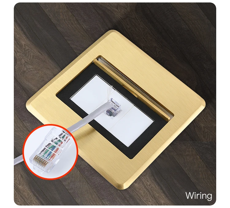 Wholesale rj45 standard brass network  hidden floor socket box