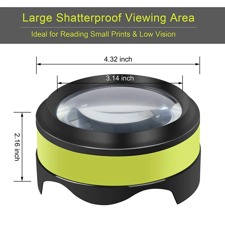 Dh86015 Hot New Dermatology Magnifier,Glass Dome Lens Magnifier With