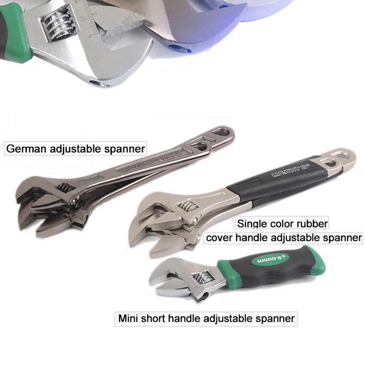 Popular Hand Tools nickel alloy rubber handle multi function adjustable spanner for wrench tool