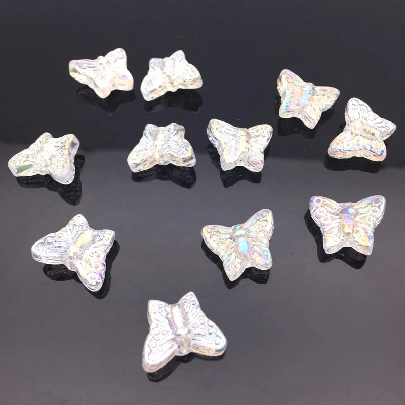 15MM Crystal butterfly beads  for jewelry making DIY glass fashion beads for bracelet and earring accessories supplier