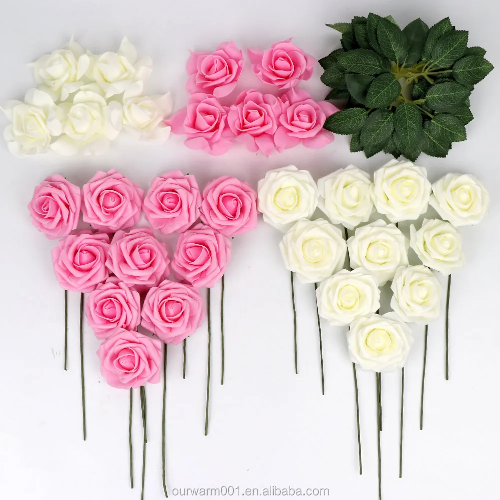 Ourwarm 30pcs Artificial Flowers Roses Real Looking Artificial Roses