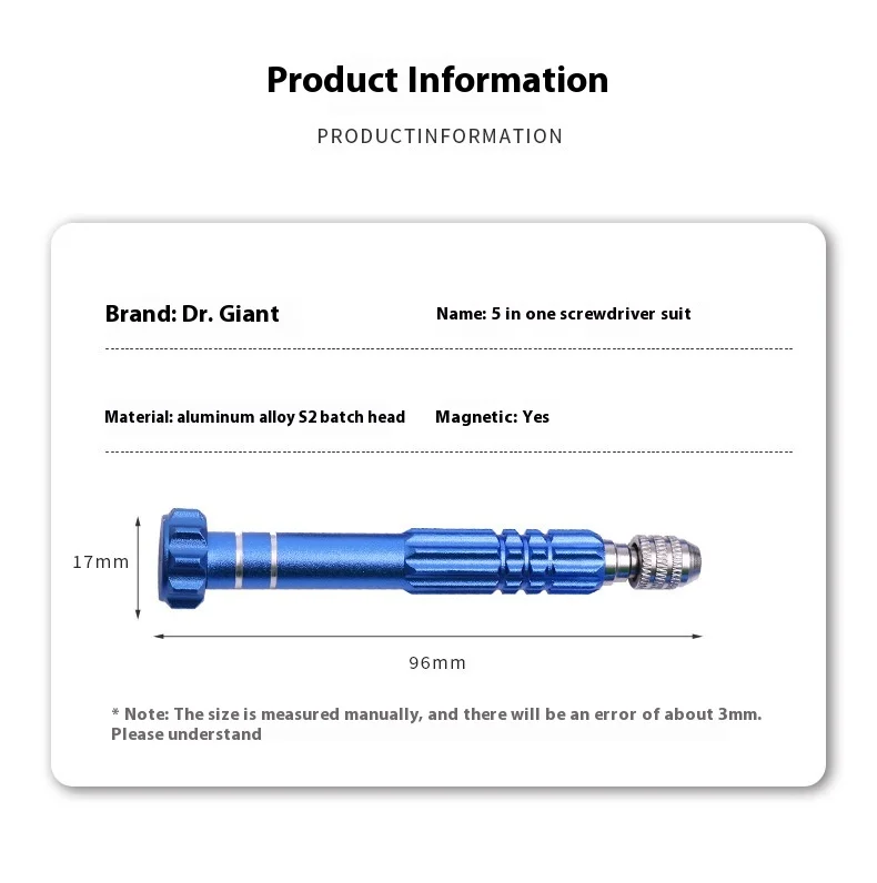 5-in-1 Industrial Grade Magnetic Multi-Function Screwdriver with Multipurpose Apple S2 Bit Mobile Phone Repair Factory Wholesale
