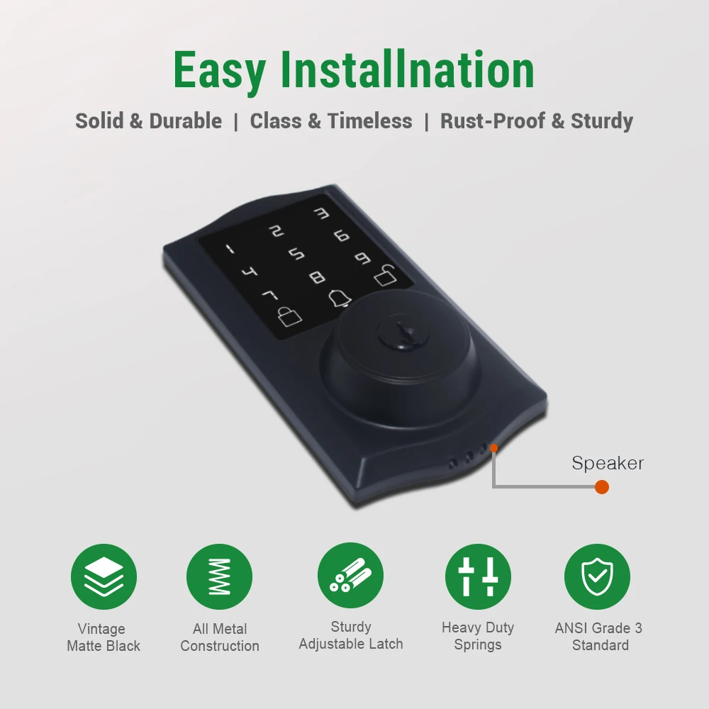 Tuya Ttlockelectronical Digital Deadbolt Locks Touchpad Adobe Master