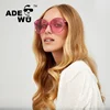ADE WU BL8043 New Classic Round Frame Sunglasses Women Cat Eye Vintage Big Box Wild Glasses Shape Sun Glasses For Women