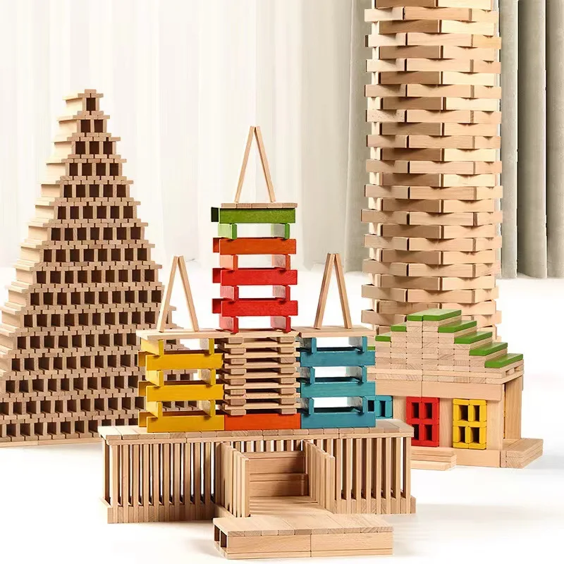 Archimedes Tower Stacking High Wooden Strips Building Blocks Children's ...