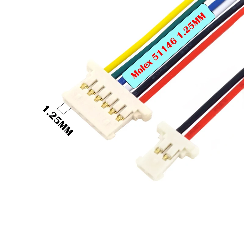 エイティーン Ultra Thin Molex 51146 1.25MM Connector Wire Harness, 1A, 50V