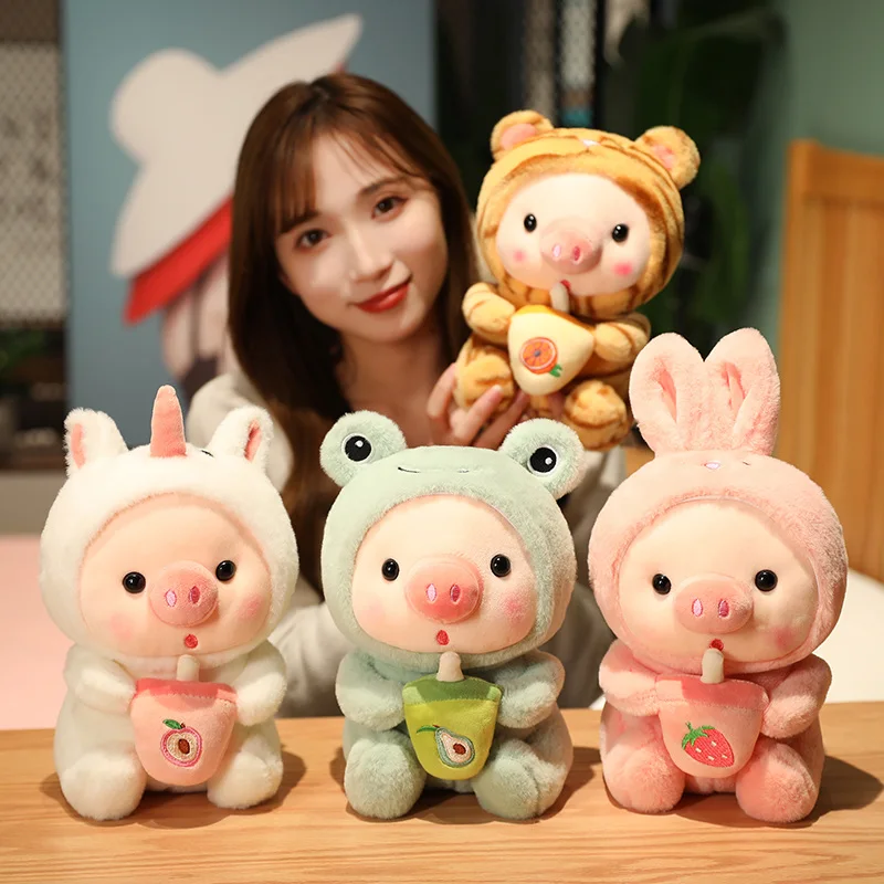 Custom Cute Kawaii Boba Plush Toys Pig Stuffed Animals Plushies ...