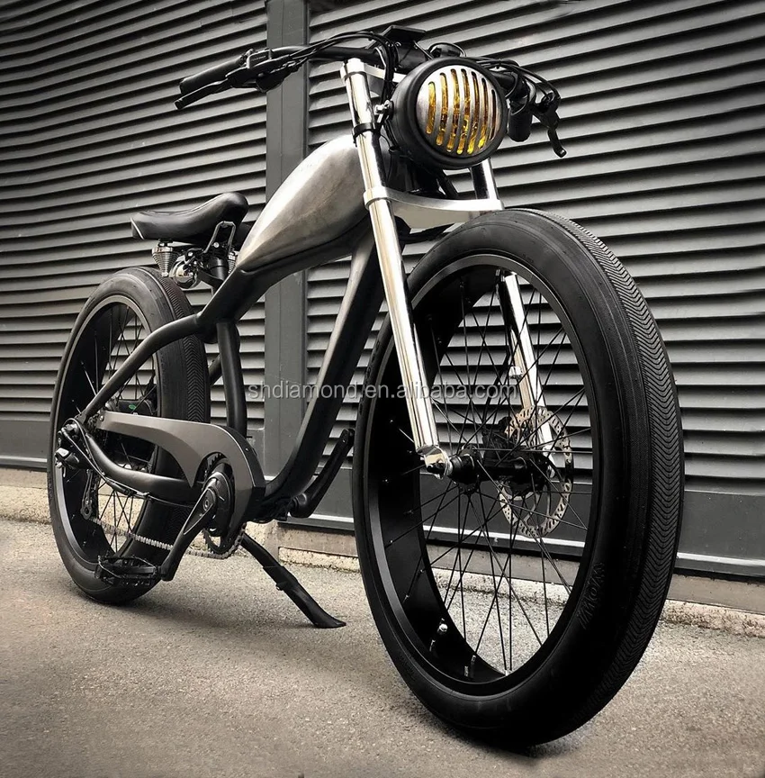Poignée Moto Universel Cross Custom Vintage 22mm pour Harley Yamaha Noir