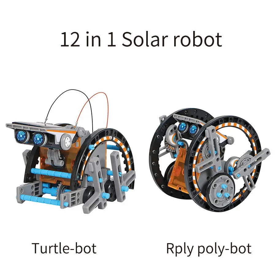 190 Pieces DIY Building Science STEM 12-in-1 Education Solar Robot Toys 