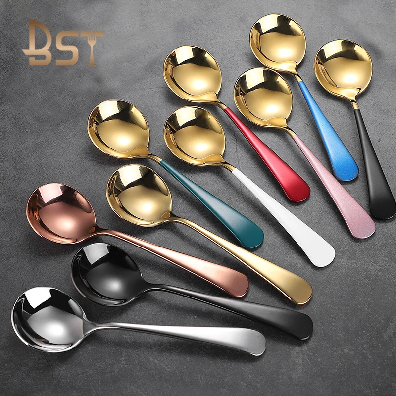 New Ready Stock 304 Stainless Steel Spoons Tea Coffee Gold Wedding Gift