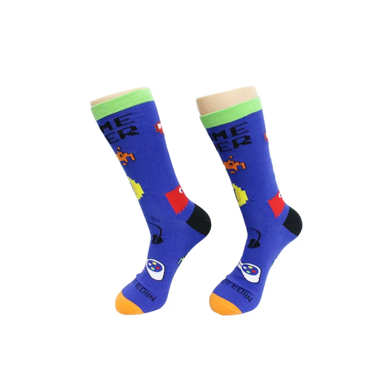 Men custom happy funny cotton designs colorful socks