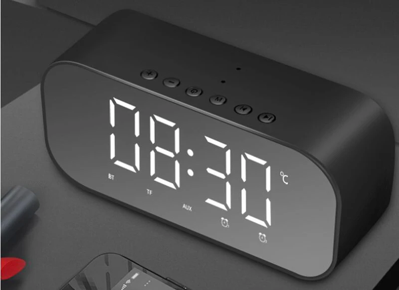 Active Audio Bass Car Mobile Phone Alarm Clock Wireless Speaker Music Sound Box - ANKUX.COM