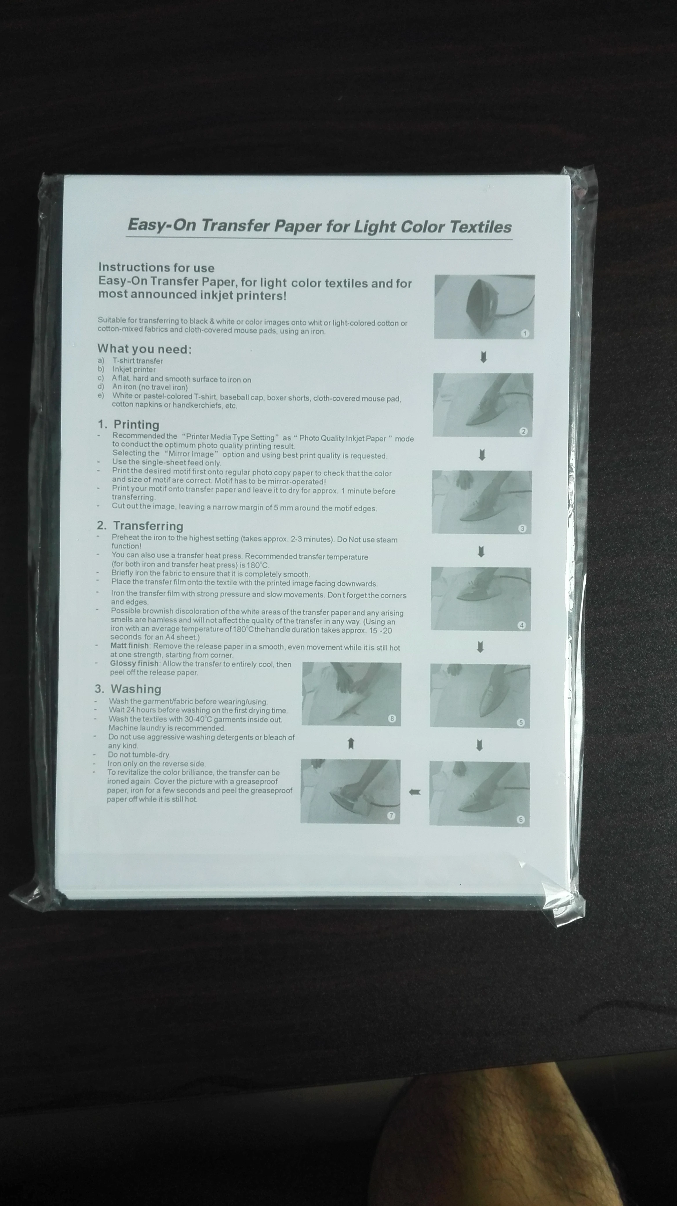 Cheap A4 Heat Press Transfer Paper For Light Cotton Fabric Made In