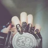Hot Sales Hip-hop Metallic Oval Fashion 3D Punk Nail Rock Style Fake Nail Cool Black False Nail