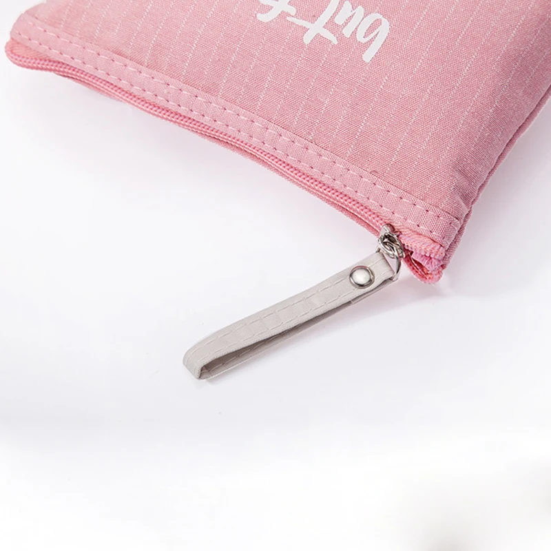 Custom Printed Wholesale Letter Canvas Small Zipper Pouch For Cosmetic Accessories Travel Zipper