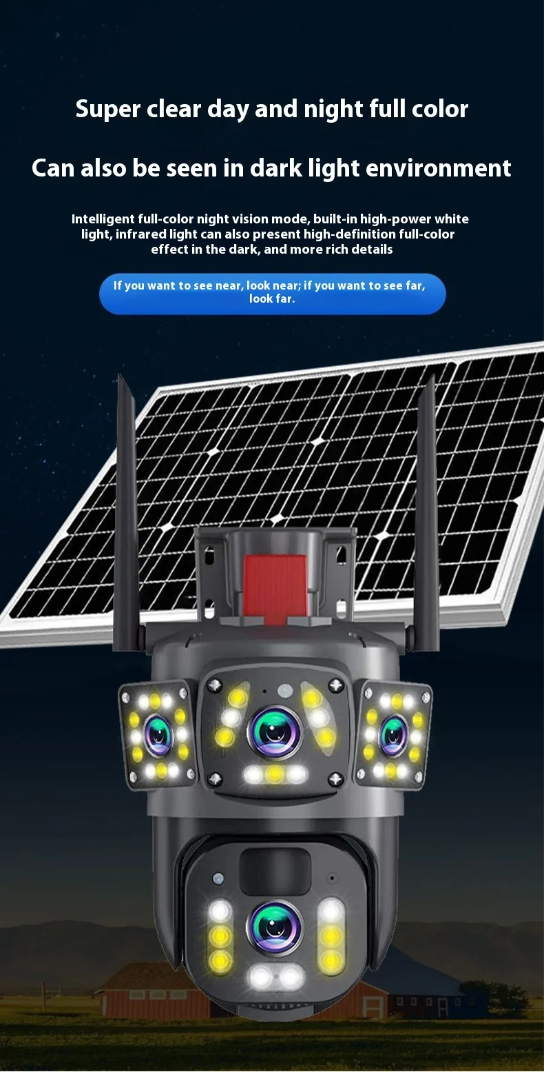 Cloudbirds V360pro 1080P Outdoor Waterproof Solar Battery Auto Detect Alarm Camera 3-Screen Triple Remote Network CMOS Cloud
