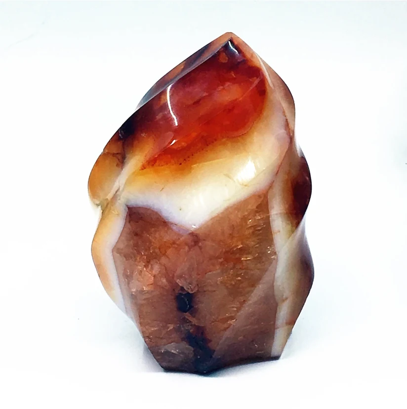 Top Natural carnelian flame Shape Quartz Crystal agate torch Healing 100g+ 