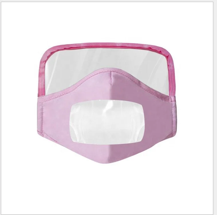 
PET mas k with visible transparent layer at mouth position for lip language dust cover for Deaf and dumb people 