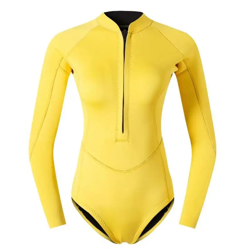 Women Wetsuit Short Front Zip Wet Suit Compression Thermal Swimwear For