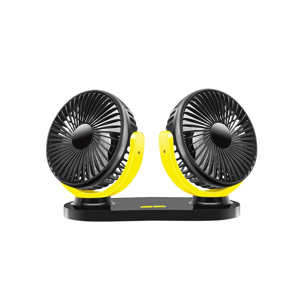 TIIKERI 12V DC Electric Best Car Interior 12 volt portable fan Quiet Strong Dashboard Cooling Air Fan for SUV RV Boat Auto Vehicles