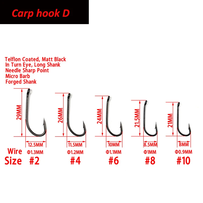 Carp Fishing Hooks Coating Carp Hooks High Carbon Steel Fishhooks Matt Black With Micros Barb