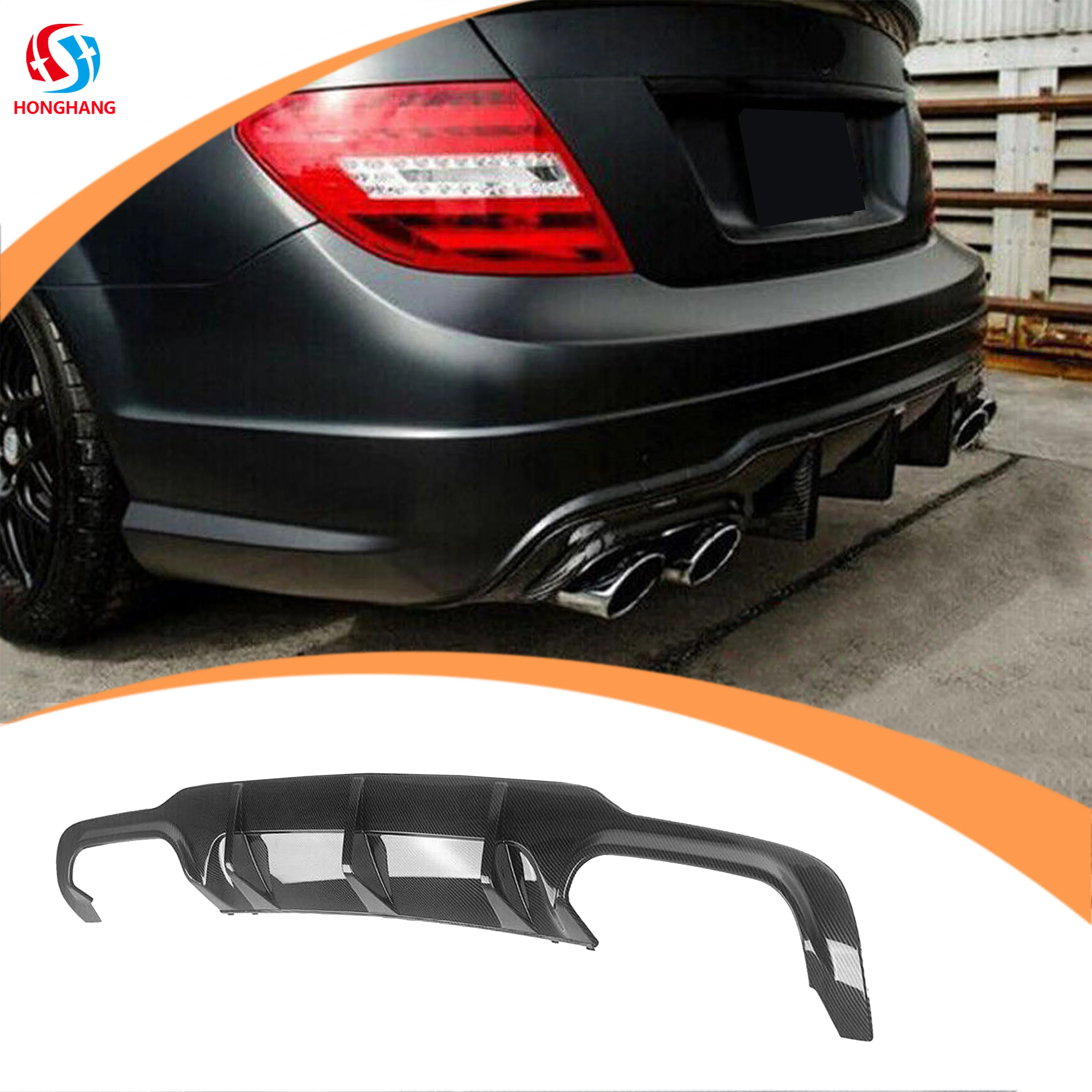 Honghang Auto Body Protecter Abs Rear Bumper Diffuser Lip For Mercedes ...