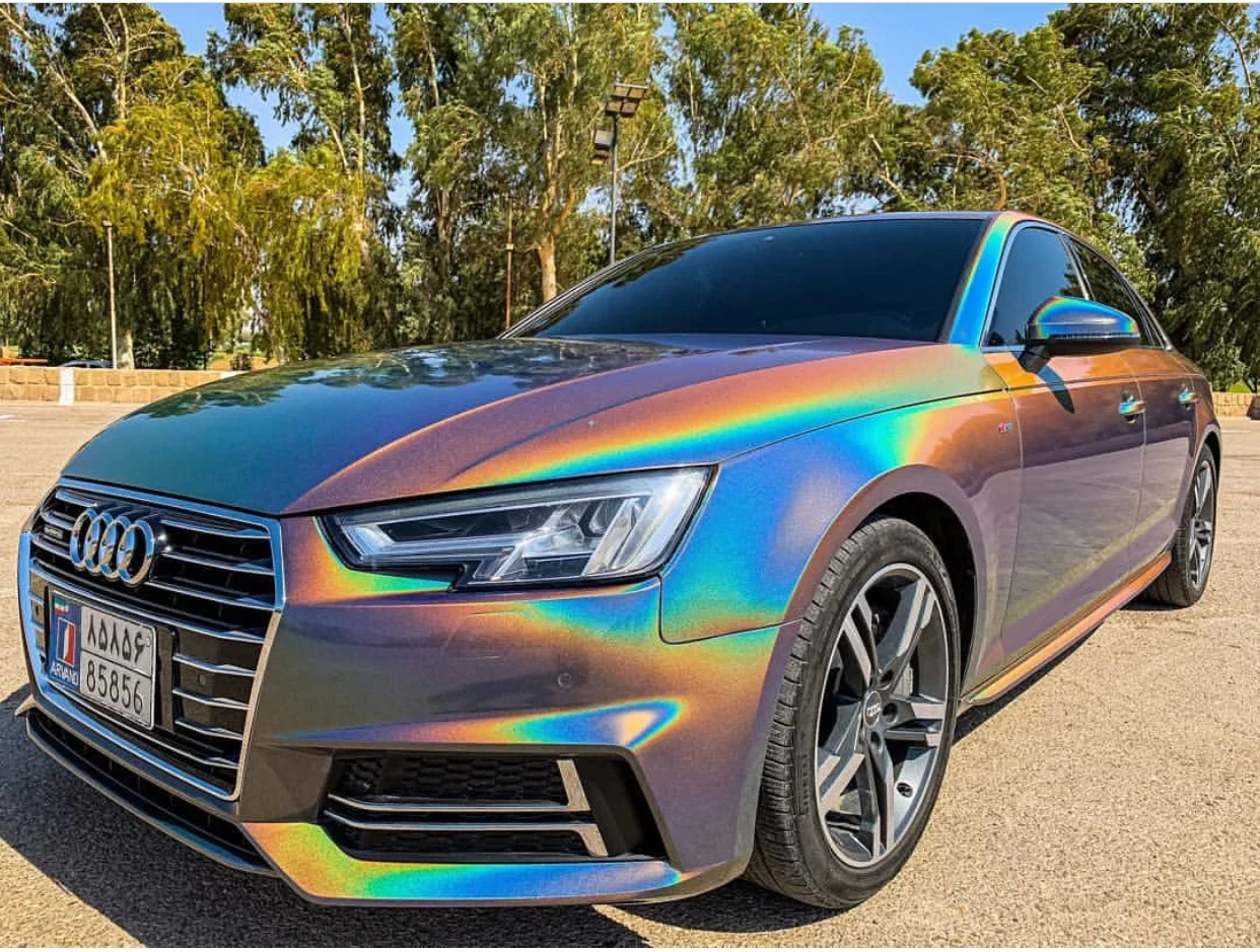 时尚汽车乙烯彩虹全息金属激光彩色汽车包装乙烯基汽车/每辆车盖