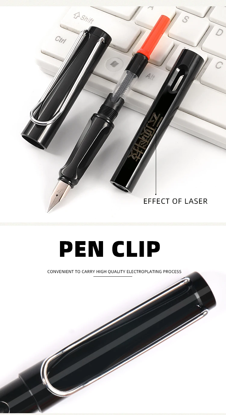 New Design Luxury Fountain Pen Set High Quality Custom Multiple Colors Plastic Fountain Pen With Ink Bottle For Business Gift Se