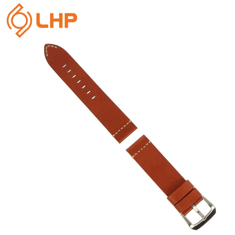 Custom Logo Fashion Watch Leather Strap Black Brown Red Leather Strap