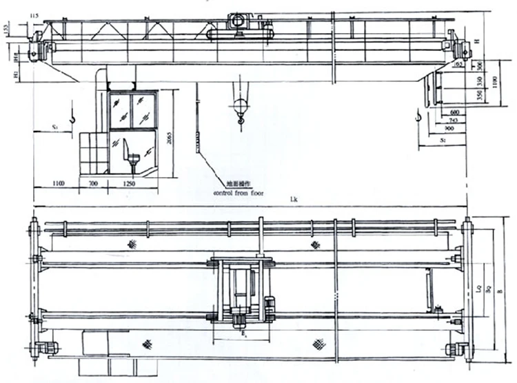 European Style 25 Ton Double Girder Warehouse Overhead Crane