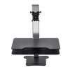 Sit to stand height adjustable two tier single monitor work desk with lever control