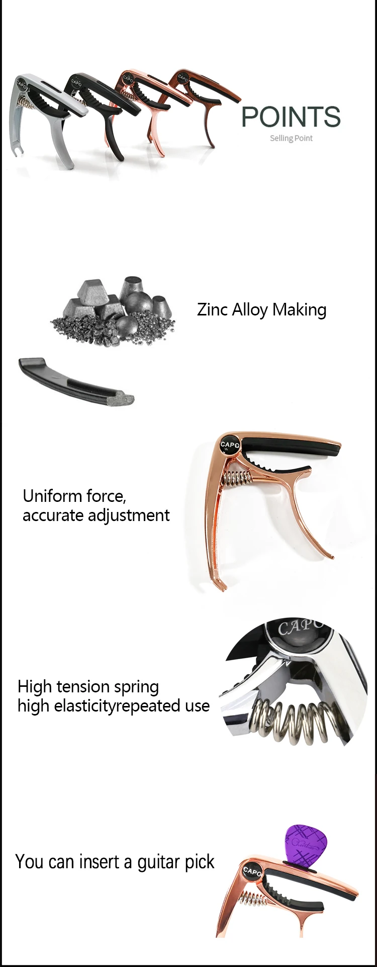 Best Sell Multi Function Custom Guitar Capo Can Place Picks Personalized Guitar Capo Buy