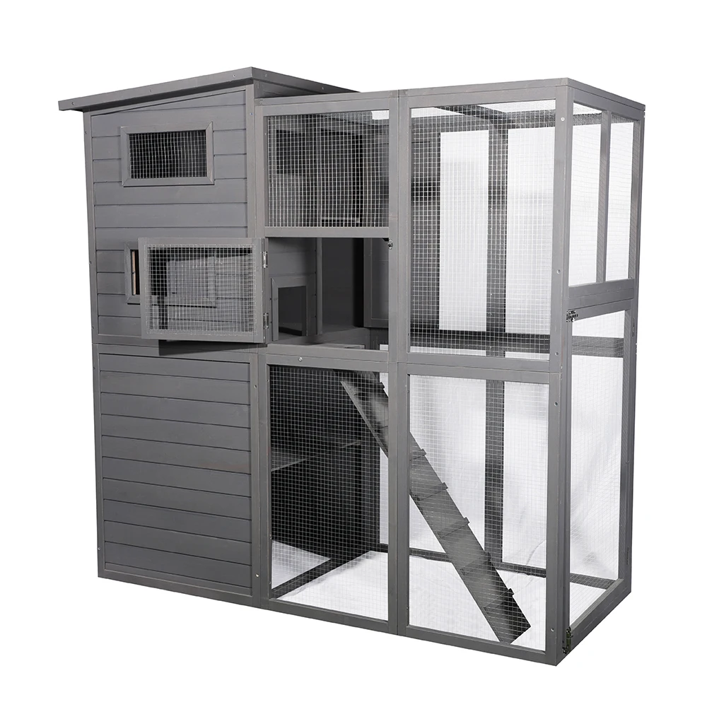 Outdoor Cat House Wood Cat Cage Good Quality Large Size Fir Wood Carton