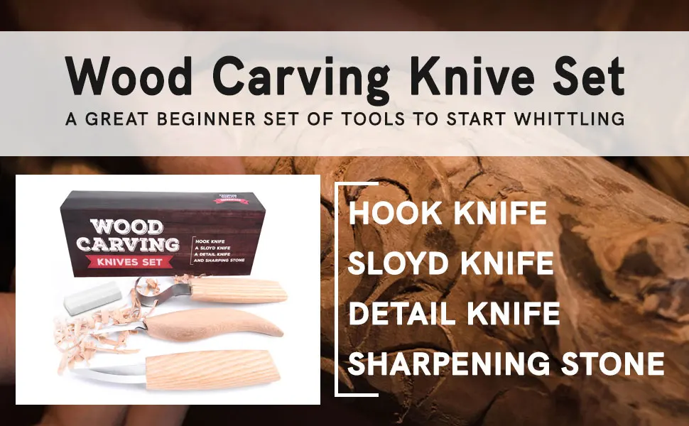 Vibratite Wood Carving Knife Set,Sloyd,Hook,Detail Knives Bonus
