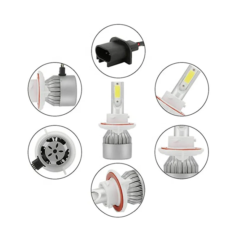 Factory Wholesale High quality Cob Csp chip  fanless h7 bulb led headlight