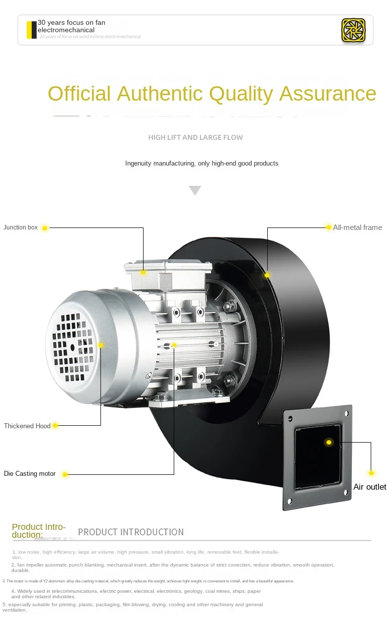 Centrifugal Fan, 220V/380V, Steel, 3000, RPM - detail 10