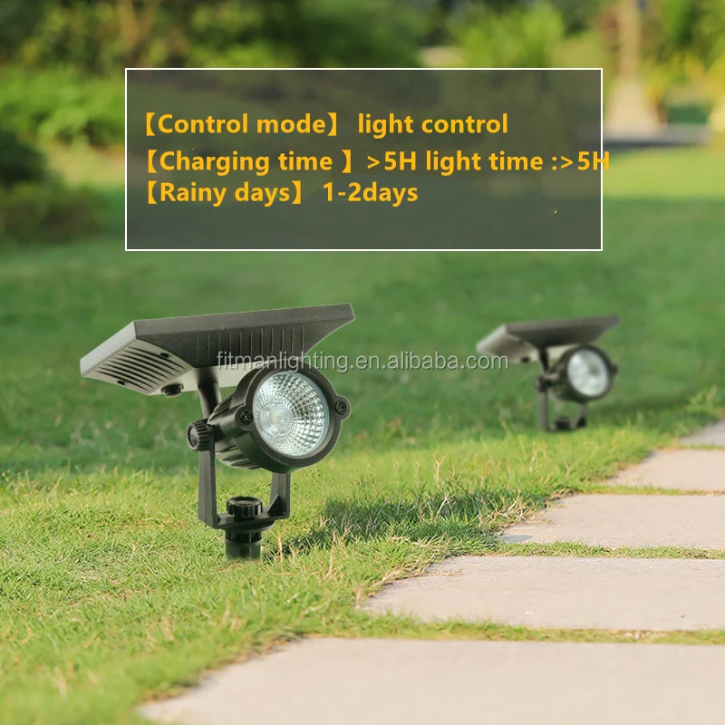 Solar LED Lawn Lamp Flood Light Spike Lighting Control for Outdoor Garden Path