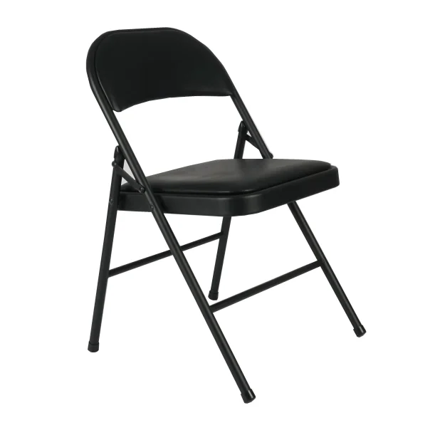 Realspace Black Folding Chair, Vinyl cushion, Used