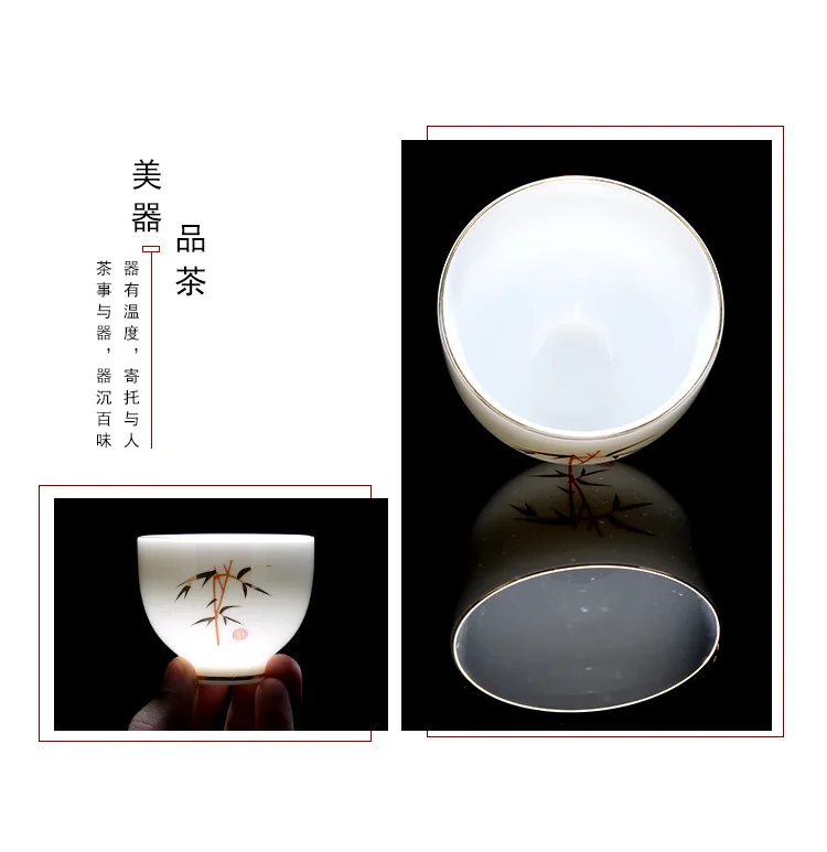 Suet Jade Porcelain Sample Tea Cup Chinese Style Coffee Tea Set